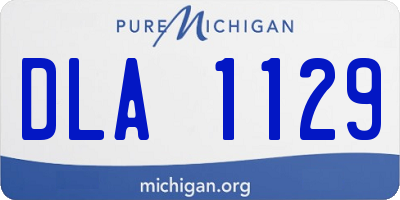 MI license plate DLA1129
