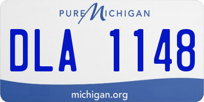 MI license plate DLA1148