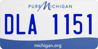 MI license plate DLA1151