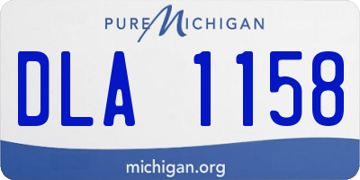 MI license plate DLA1158