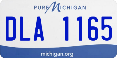 MI license plate DLA1165