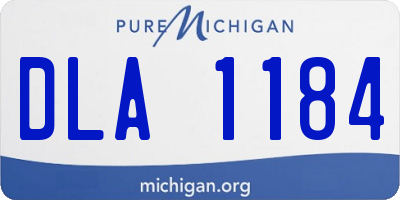 MI license plate DLA1184