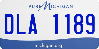 MI license plate DLA1189
