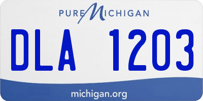 MI license plate DLA1203