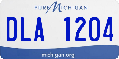 MI license plate DLA1204