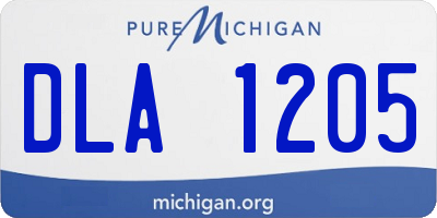 MI license plate DLA1205