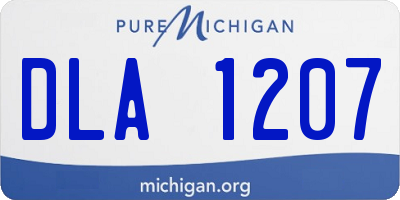 MI license plate DLA1207
