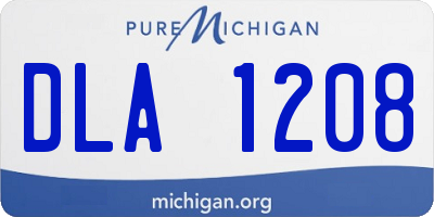MI license plate DLA1208