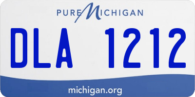 MI license plate DLA1212