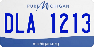 MI license plate DLA1213
