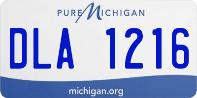 MI license plate DLA1216