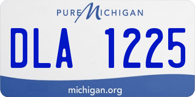 MI license plate DLA1225