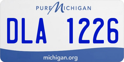 MI license plate DLA1226