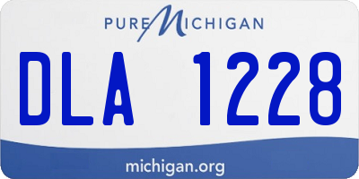 MI license plate DLA1228