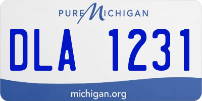 MI license plate DLA1231