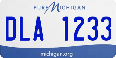 MI license plate DLA1233