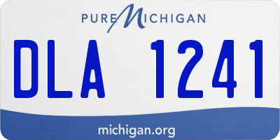 MI license plate DLA1241