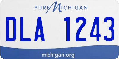 MI license plate DLA1243