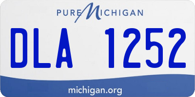 MI license plate DLA1252