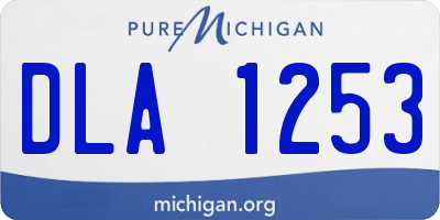 MI license plate DLA1253
