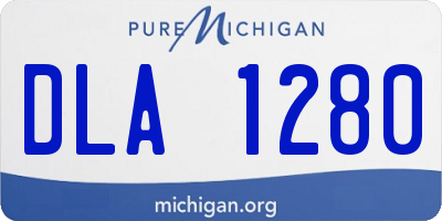 MI license plate DLA1280