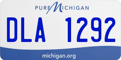 MI license plate DLA1292