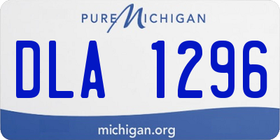 MI license plate DLA1296