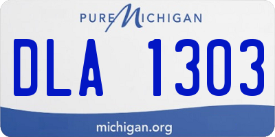 MI license plate DLA1303