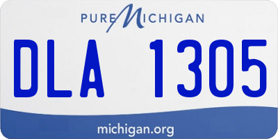 MI license plate DLA1305