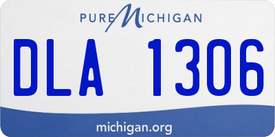 MI license plate DLA1306