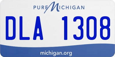 MI license plate DLA1308