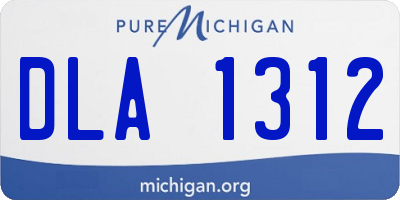 MI license plate DLA1312