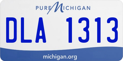 MI license plate DLA1313