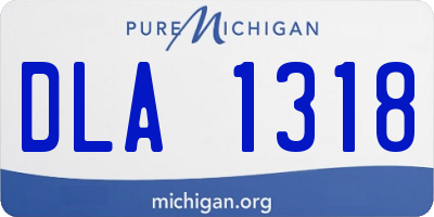 MI license plate DLA1318