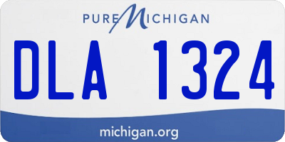 MI license plate DLA1324