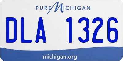 MI license plate DLA1326