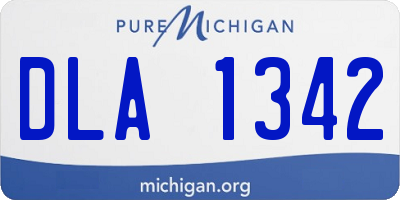 MI license plate DLA1342
