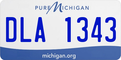 MI license plate DLA1343