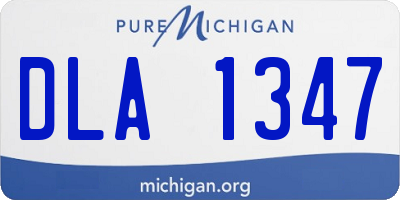 MI license plate DLA1347