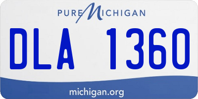 MI license plate DLA1360