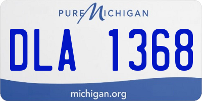 MI license plate DLA1368