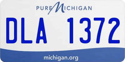 MI license plate DLA1372