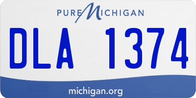 MI license plate DLA1374