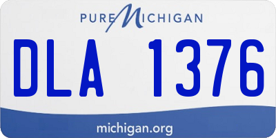 MI license plate DLA1376