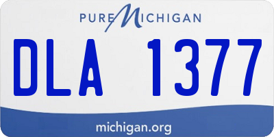MI license plate DLA1377
