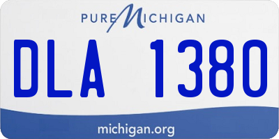 MI license plate DLA1380