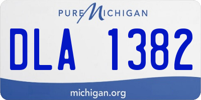MI license plate DLA1382