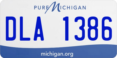 MI license plate DLA1386