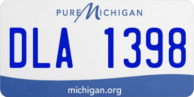MI license plate DLA1398