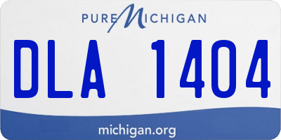 MI license plate DLA1404